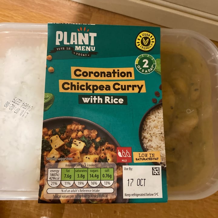 photo of Plant Menu Coronation chickpea curry shared by @chrisb77 on  05 Feb 2023 - review