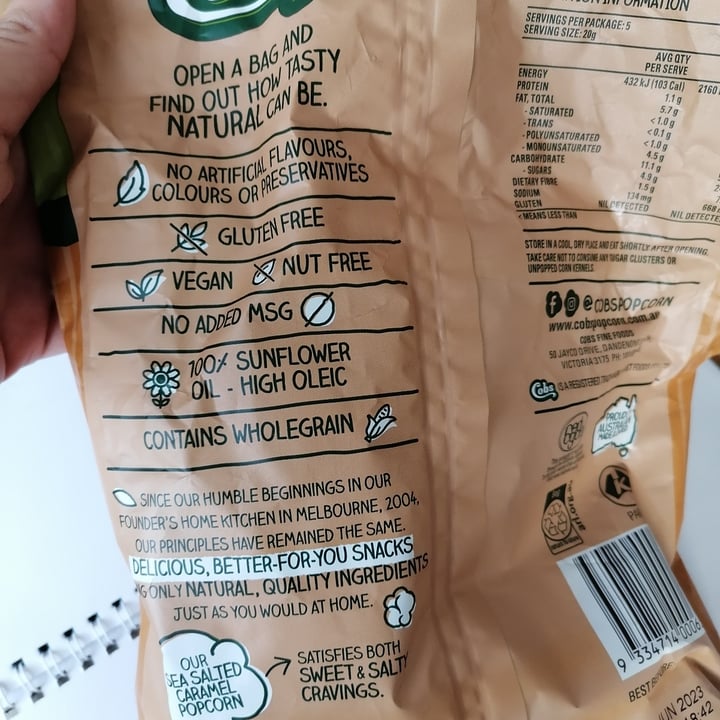 photo of Cobs na Cobs Natural Salted Caramel Popcorn shared by @huilin on  11 Mar 2023 - review