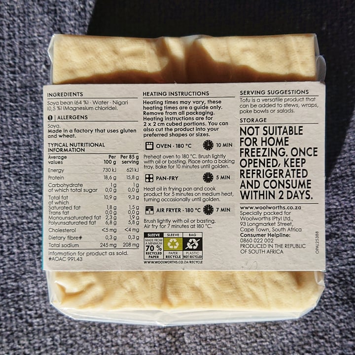 photo of Woolworths Food Plantlove Tofu shared by @anne13 on  07 Jun 2023 - review