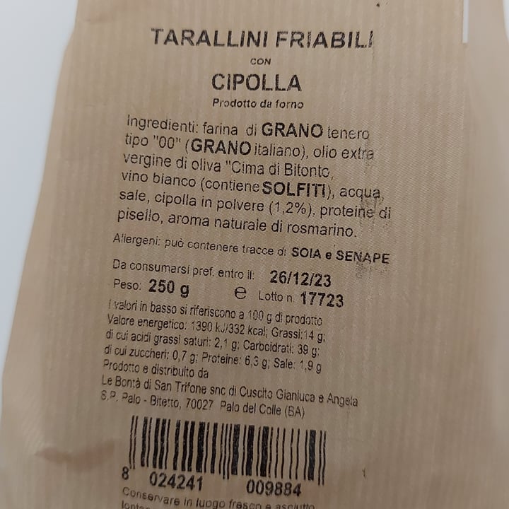 photo of Le Bontà di San Trifone Tarallino Alla Cipolla shared by @nemorosa on  26 Jul 2023 - review