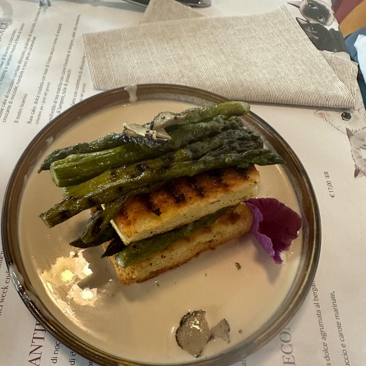 photo of Romeow Cat Bistrot Pain perdu alla brace con asparagi cotti a bassa temperatura, tartufo e crema macadamia shared by @fluirefemminile on  10 May 2023 - review