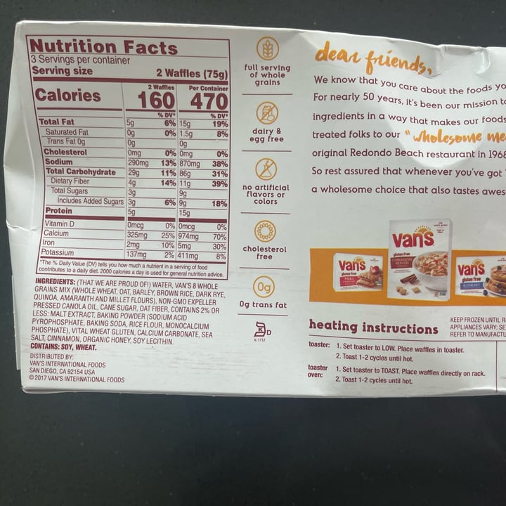 photo of Van’s Foods Whole grain waffles shared by @sgerber33 on  23 Mar 2023 - review