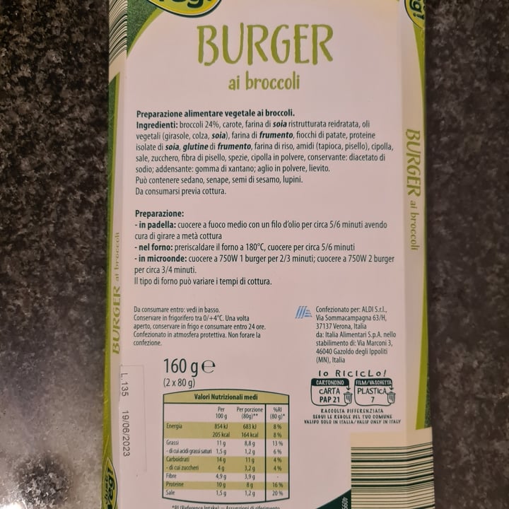 photo of Just Veg (ALDI España) Burger di broccoli shared by @daneel93 on  03 Jun 2023 - review
