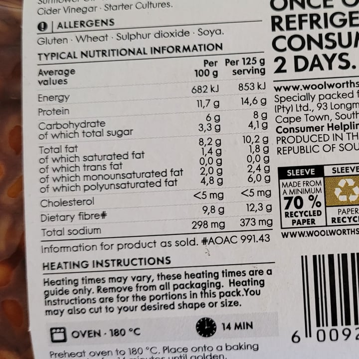 photo of Woolworths Food BBQ Tempeh shared by @simonel on  05 May 2023 - review