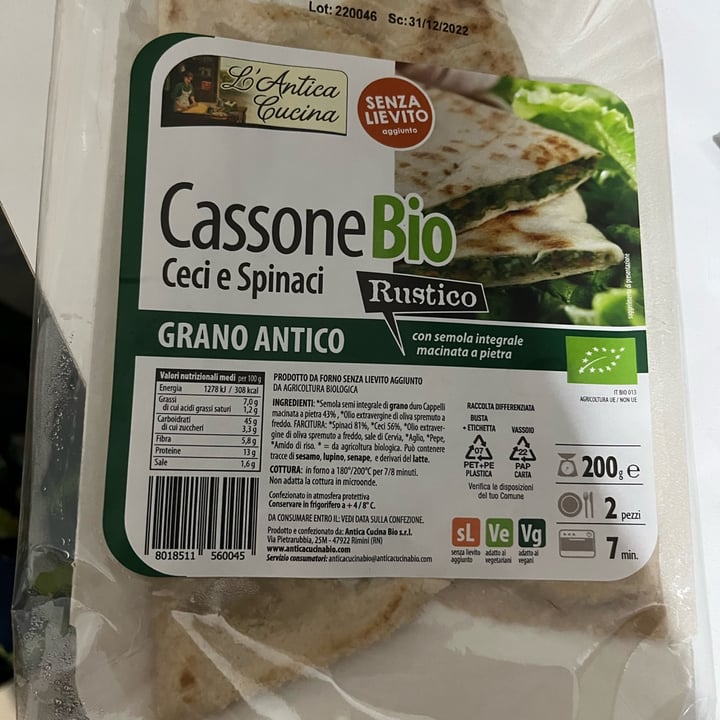 photo of L' Antica Cucina Cassone Bio Ceci E Spinaci shared by @ambra95 on  06 Jan 2023 - review