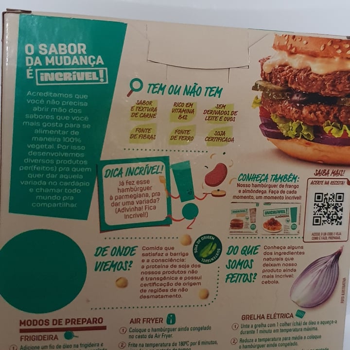 photo of Incrível - Seara Burger 100% Vegetal shared by @katiabud on  26 Feb 2023 - review