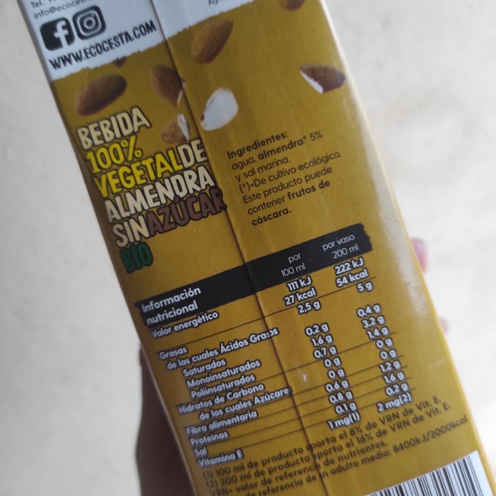 photo of Ecocesta Bebida de Almendra 5% shared by @saruchi on  15 May 2023 - review