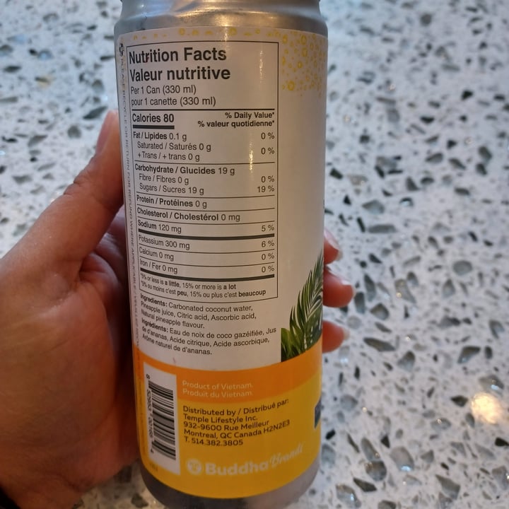 photo of Thirsty Buddha Sparkling Coconut Water Pineapple shared by @fpalazzo on  10 Jul 2023 - review