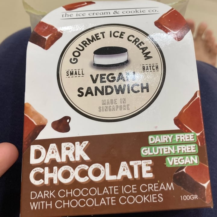 photo of The Ice Cream & Cookie Co Vegan Dark Chocolate Ice Cream Sandwich shared by @fulfilling on  25 Dec 2022 - review