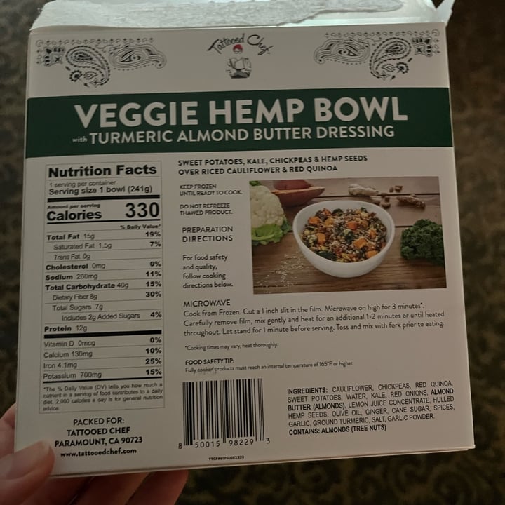 photo of Tattooed Chef Veggie Hemp Bowl shared by @andrewbrown23 on  11 Aug 2023 - review