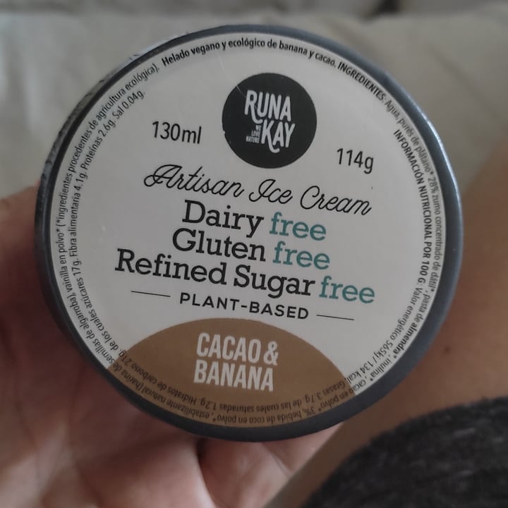 photo of Runa Kay helado de cacao y banana shared by @norafema on  17 Jun 2023 - review