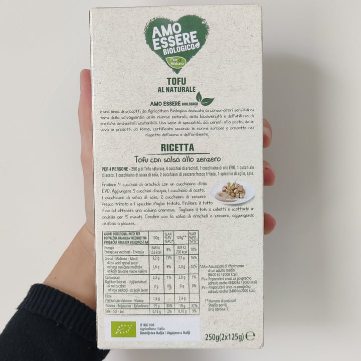 photo of Amo Essere Biologico Fior Di Natura Tofu Al Naturale shared by @ardemia on  23 Apr 2023 - review