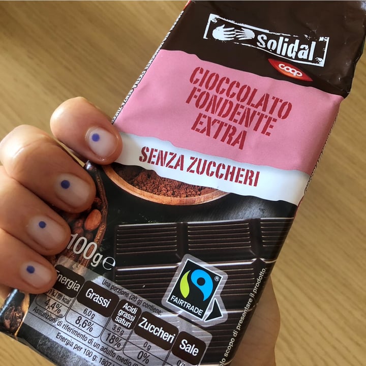 photo of Solidal coop Cioccolato Fondente Extra Senza Zuccheri shared by @frappa on  01 Jul 2023 - review