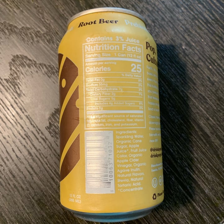 photo of Poppi Root beer prebiotic soda shared by @friendlyvegan on  02 Jul 2023 - review