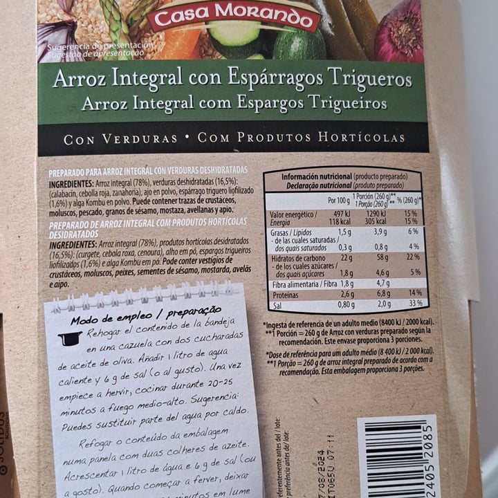 photo of Casa Morando Arroz Integral Con Trigueros shared by @moniclua on  25 May 2023 - review