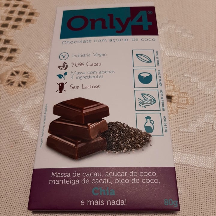 photo of Only4 Chocolate 70% de Chia shared by @marisabaldoni on  25 Jan 2023 - review