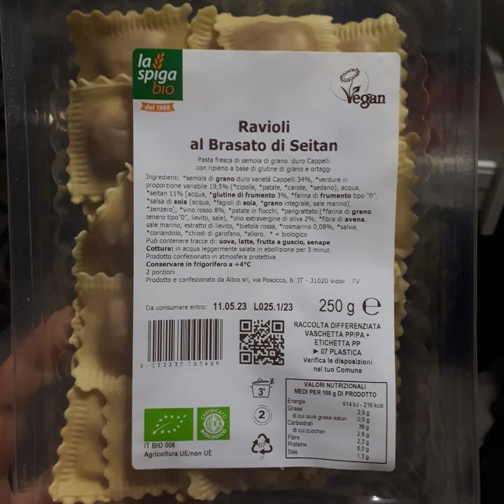 photo of La Spiga Bio Ravioli al brasato di seitan shared by @miriam1984 on  27 Mar 2023 - review