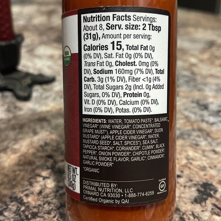 photo of Primal Kitchen BBQ Sauce shared by @chelsc130 on  19 Jan 2023 - review