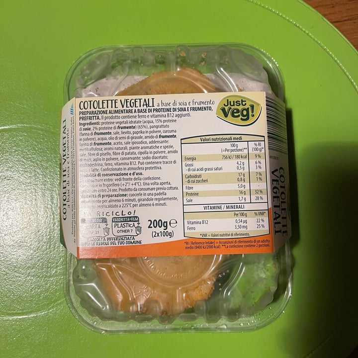 photo of Just Veg! (ALDI Italy) Cotolette vegetali shared by @rollino on  20 Jun 2023 - review
