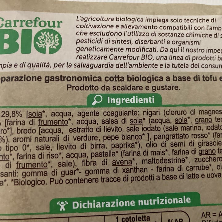 photo of Carrefour Bio Cotoletta di tofu e seitan shared by @al-ma on  17 Dec 2022 - review