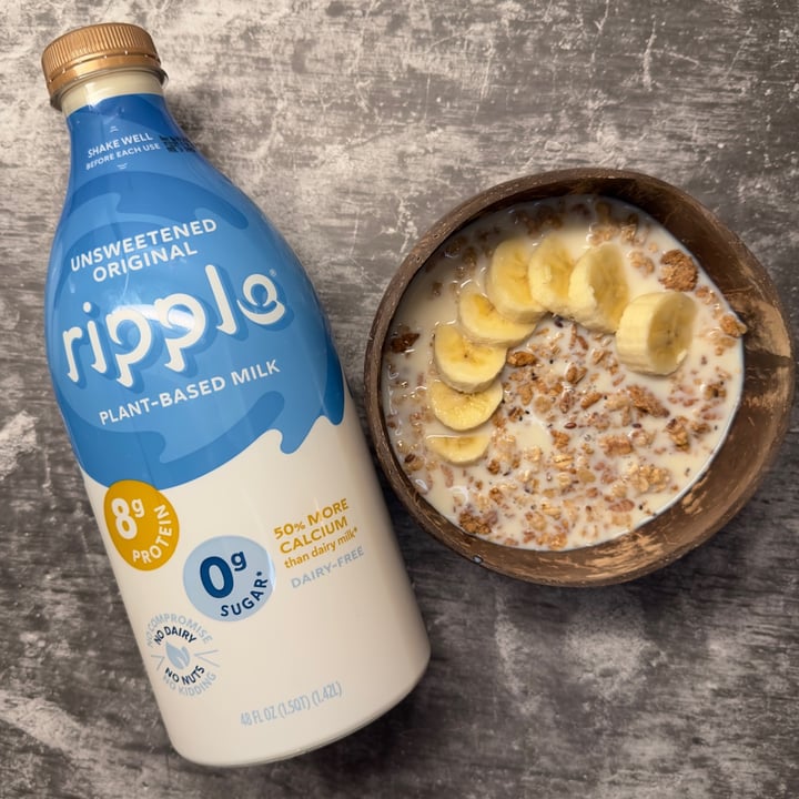 photo of Ripple Foods Unsweetened Original Plant-Based Milk shared by @berryveganplanet on  26 Feb 2023 - review