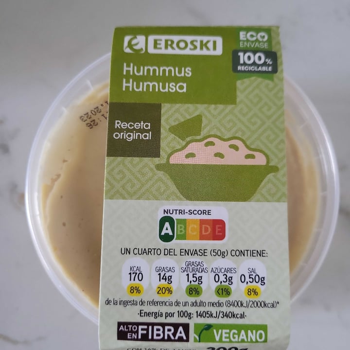 photo of Eroski Hummus normal shared by @lauri on  07 Jan 2023 - review