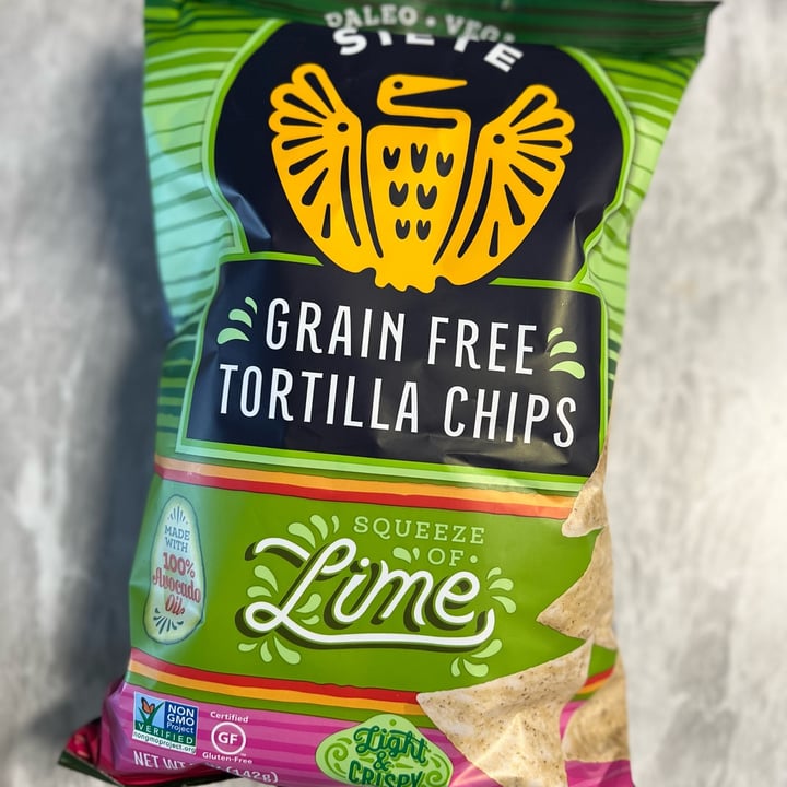 photo of Siete Family Foods Grain Free Tortilla Chips Squeeze of Lime shared by @liberationbby on  10 Feb 2023 - review