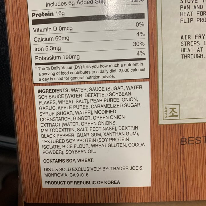 photo of Trader Joe's Korean Beefless Bulgogi shared by @colphax on  12 Apr 2023 - review