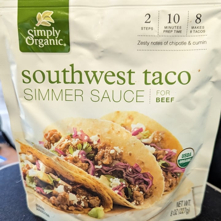 photo of Simply Organic Southwest Taco Simmer Sauce shared by @daafrodisiac on  24 Dec 2022 - review