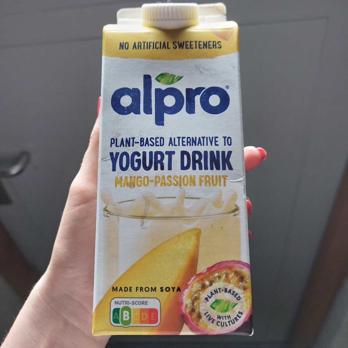Alpro plantbased alternative to yogurt drink mangopassion fruit