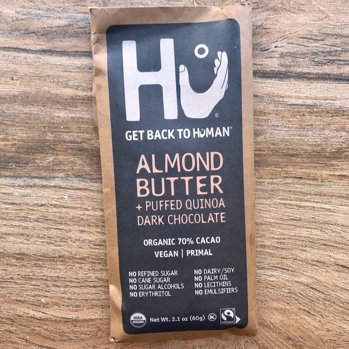 photo of Hu almond butter + puffed quinoa dark chocolate shared by @veganniran on  14 Jun 2023 - review