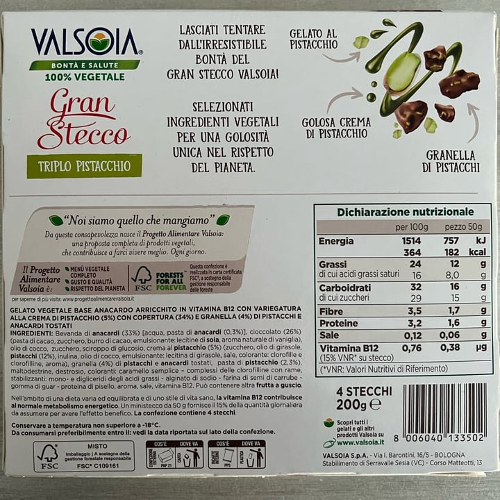 photo of Valsoia Gelato gran stecco triplo Pistacchio shared by @fsc on  09 Jul 2023 - review