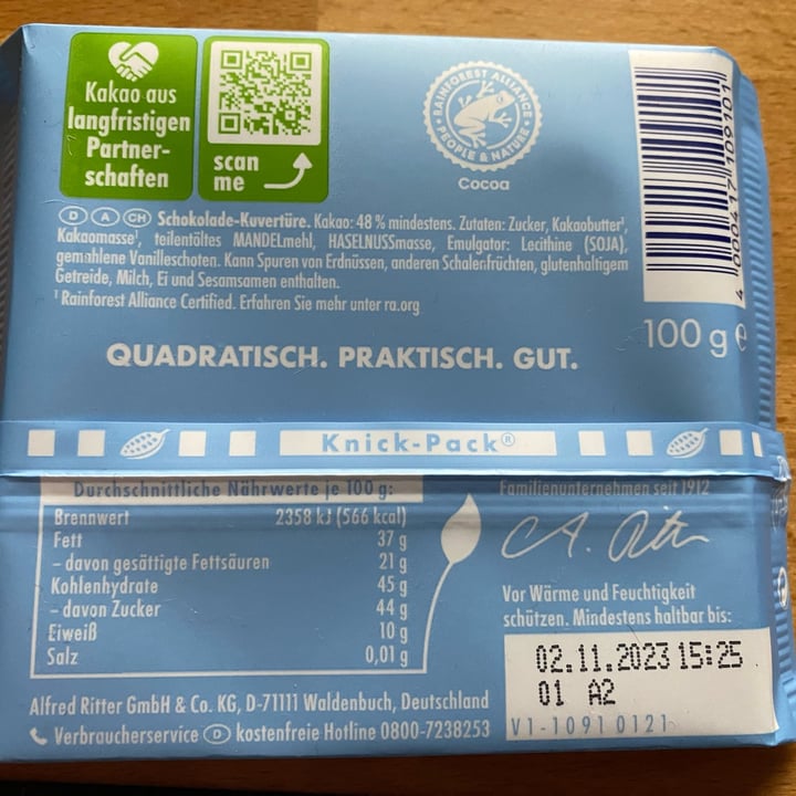 photo of Ritter Sport Mild Classic shared by @luisaveg on  08 Mar 2023 - review