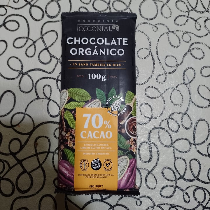 photo of Chocolate Colonial Chocolate orgánico 70% shared by @bel123 on  13 Jun 2023 - review