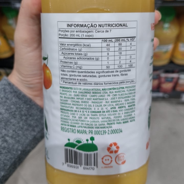 photo of Campo Largo  Suco De Laranja Integral shared by @thaivazz on  17 Jun 2023 - review