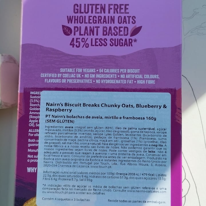photo of Nairn's Blueberries & Raspberry Chunky Oat Biscuit Breaks shared by @euachoque on  07 May 2023 - review