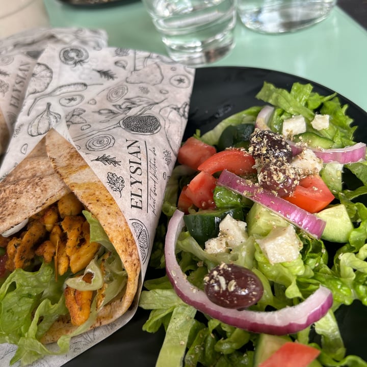 photo of Elysian Plant Based Kitchen Bar Chick’n Kebab with Greek Salad shared by @marijacarter on  16 Apr 2023 - review