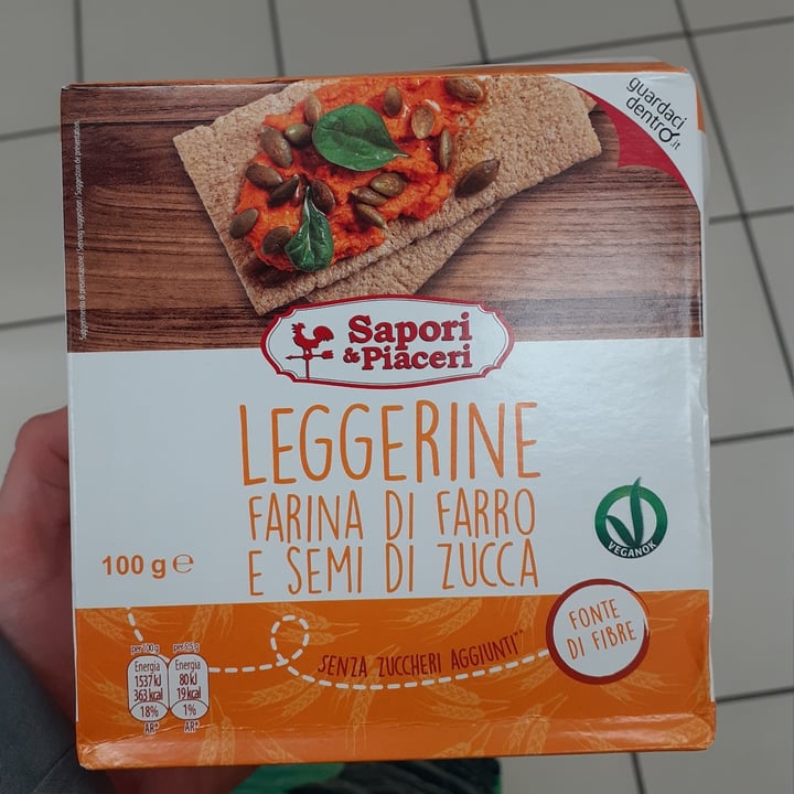 photo of Sapori e Piaceri. Leggerine farina di farro e semi di zucca shared by @rosselladuca on  12 Aug 2023 - review