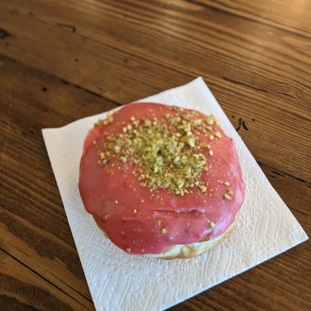Photo of the dish “Raspberry Pistachio Filled Donut”