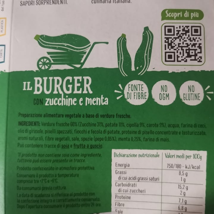 photo of la fattoria veg burger zucchine e menta shared by @federicacongiu on  20 Jul 2023 - review