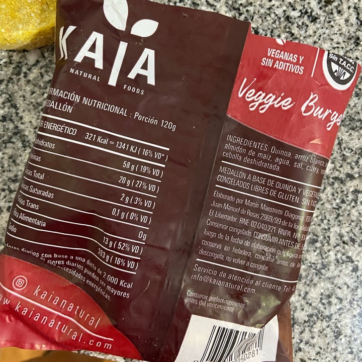 photo of Kaia Natural Foods Hamburguersas de quinoa y tomates secos shared by @venusincat on  26 Mar 2023 - review