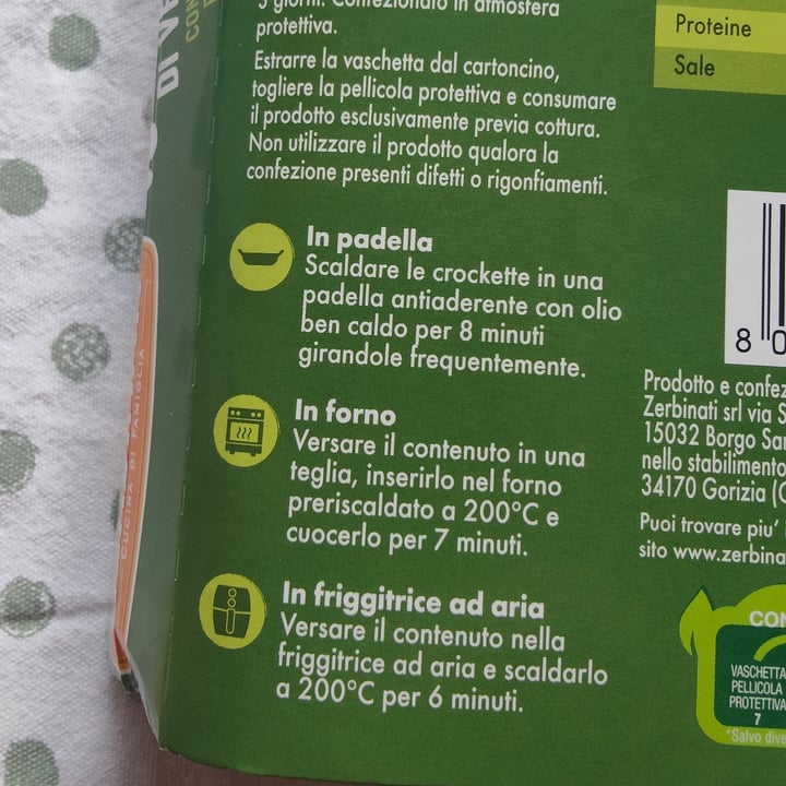 photo of Zerbinati crockette di verdure con zucchine e basilico shared by @gilazza on  10 Aug 2023 - review