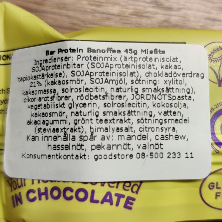 photo of Misfits Chocolate Banoffee Bar shared by @enkelvegan on  05 Mar 2023 - review