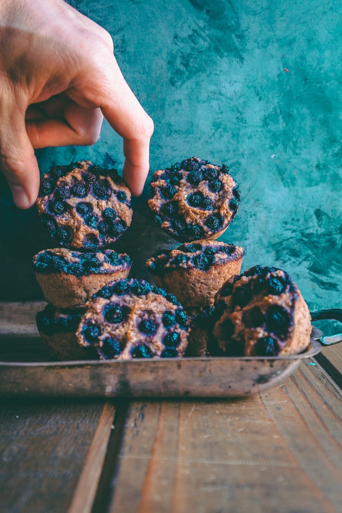 Blueberry Walnut Muffins With A Hint Of Lemon & Cinnamon