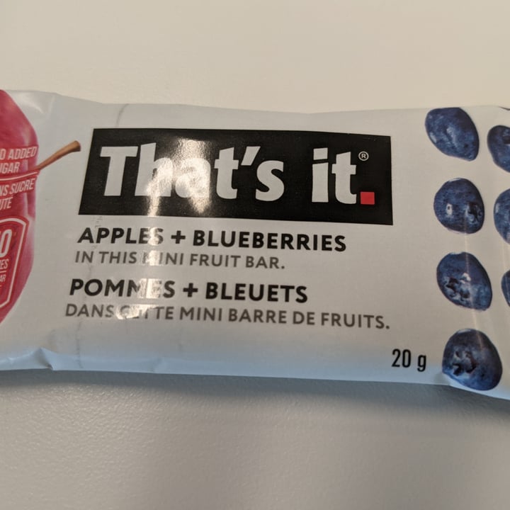 photo of That’s it Apples + blueberries mini fruit bar shared by @chickpea80 on  07 Apr 2022 - review