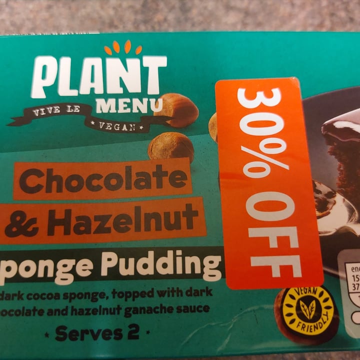 photo of Plant Menu Chocolate & hazlenut sponge pudding shared by @sayareaper on  24 Jan 2022 - review