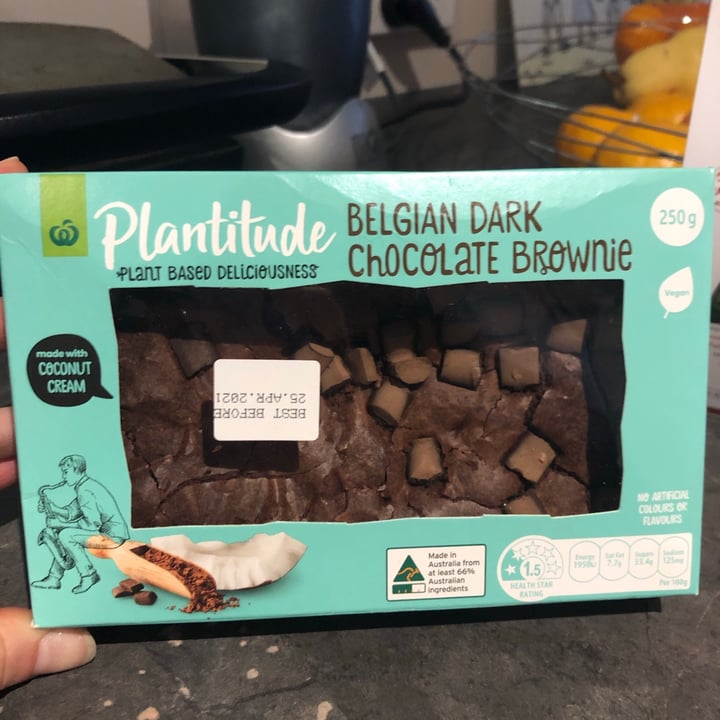 photo of Plantitude Belgian Dark Chocolate Brownie shared by @plantbasedancer on  14 May 2021 - review