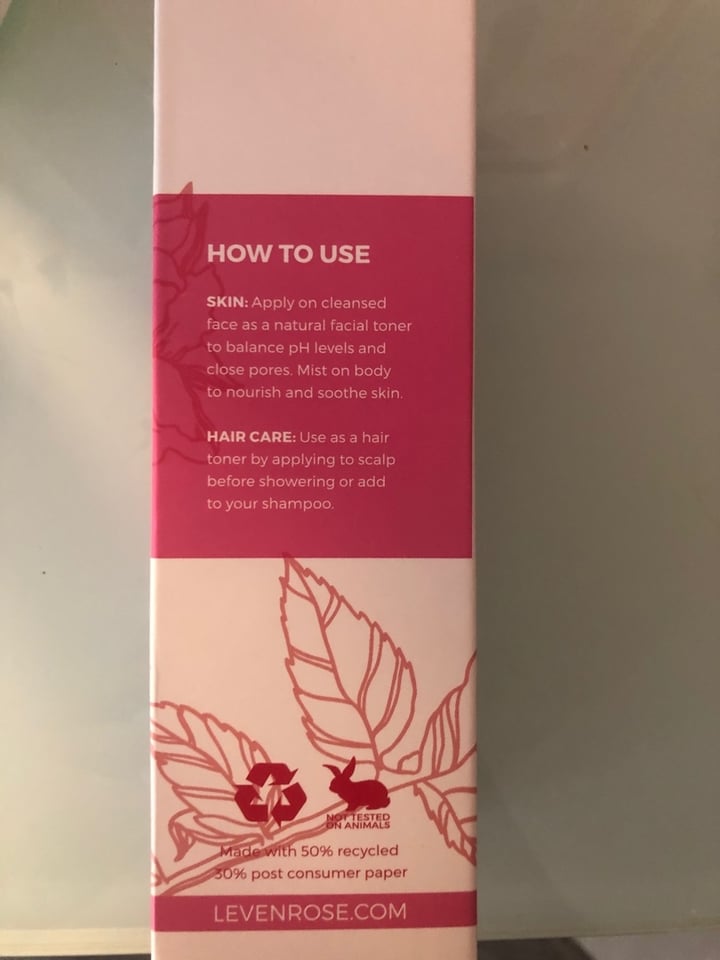 photo of Leven Rose 100% Pure & Organic Rose Water shared by @cleameyer on  10 Jan 2020 - review