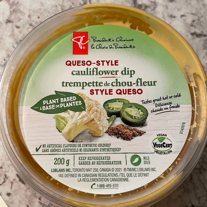 review photo of President's Choice Queso Style Cauliflower Dip shared by @lisadtb on 23 Jul 2021 - review