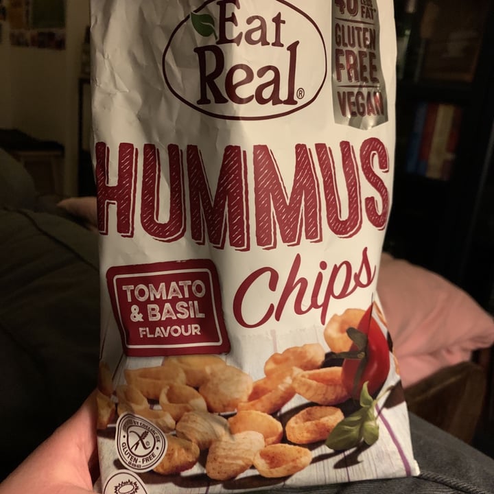 photo of Eat Real Hummus chips tomato & basil Flavour shared by @monavegana on  03 Mar 2021 - review